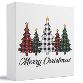 Christmas Decorations Merry Christmas Wooden Box Signs Farmhouse Christmas Artwork Decor Rustic Art Home Shelf Desk Decor