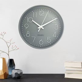 Diompirux 8 inch/20 cm Wall Clock, Use Improved Movement, Silent and No Ticking Noise, Gold Section Length of the Hands, Easy to Read for Home, School, Office, Library