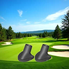 2 Pcs Black Golf Bag Stand Feet Replacement, Wear-Resistent Golf Bag Rubber Feet Replacement, Necessary Golf Club Bag Accessories Strong Grip, Easy to Install, Golf Club Bag Accessories