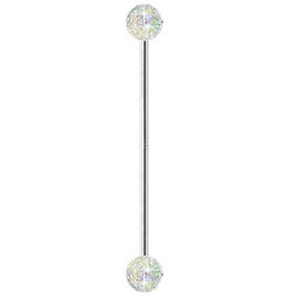 Gekko Body Jewellery 1.6mm (14 Gauge) Multi-Coloured Ferido Crystal Industrial Barbell