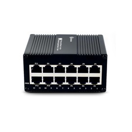 Atroodac 12-Port Mini Gigabit Network Switch, DIN-Rail Industrial, Unmanaged Ethernet Switch, Metal Housing Fanless, 24 Gbps Switching Capacity