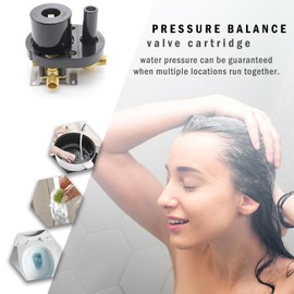 Drettyer 2 Way Outlet Function Solid Brass Shower Diverter Valve Mixer Rough-In Shower Handle Valve Kit Replacement in Matte Black