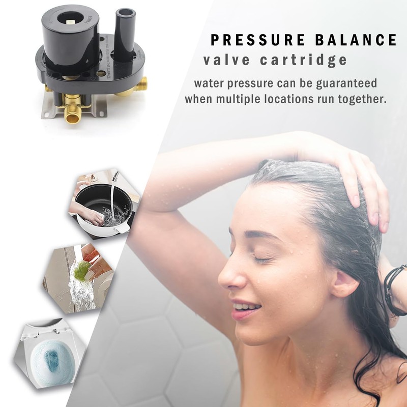 Drettyer 2 Way Outlet Function Solid Brass Shower Diverter Valve