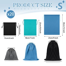 Hillban 20 Pcs Satin Adult Toy Bags with Drawstring Silk Adult Game Toy Organizer Lightweight Gift Pouch Multi Purpose Foldable Stuff Sack Travel Bags for Women Men, 3 Sizes(L Size,Cool Color)