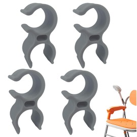 4PCS Shower Chair Shower Head Holder,Handheld Shower Clip Tube Clamp Bracket,Handheld Shower Head Holder Attachment for Shower Chair, Shower Accessories Fit for Bath Seat