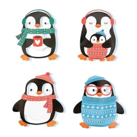 MC-Trend Set of 4 Pocket Warmers - Hand Warmers in Cute Penguin Winter Design