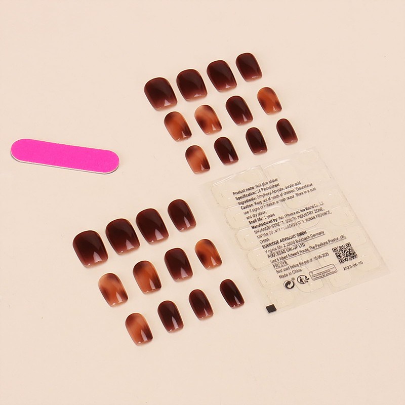SEMTIM Nail Tips, 24 Pieces, Medium Short, Round False Nails,
