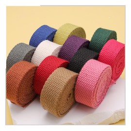 5 m 25 mm wide polyester-cotton strap, canvas webbing cotton for fabric carrier bags, DIY accessories (white)