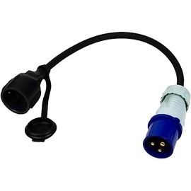 CEE Cable Adapter Plug to Earthing Contact Coupling H07RN-F 3G2.5 I 230 V / Chilitec / 16 A 3-Pin 35 cm IP44 Splash-Proof I 3,500 W for Camping, Caravan and Caravan 22852