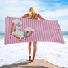 Extra Large Cute Pink Stripe Unicorn Beach Towels for Adult
