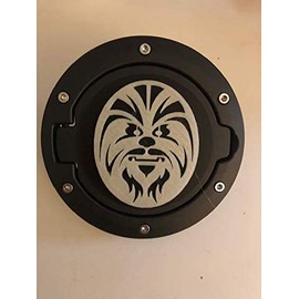 LicensePlateFreak Chewbacca in 3D - Black with Glow in Dark for JK/JKU Flag Gas Cap Cover