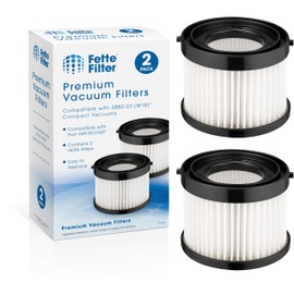 Fette Filter - HEPA Dry Filter Compatible with Milwaukee Part Number 49-90-0160, 49-90-1951 for M18 Compact Vacuum Model Number 0882-20 Includes 2 Replacement Filters.