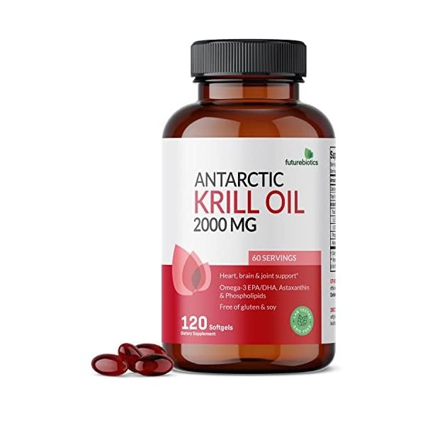 Futurebiotics Aceite de krill antrtico 2000 mg con asstaxantina, omega-3s