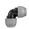 MDPE Compression Connector Fittings 20mm LDPE Water Pipe Elbow Valve Straight (Elbow 20mm-20mm)