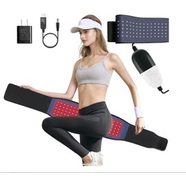New Red Light Therapy Belt（Leather) with 100 Dual Wavelength Red Light Therapy LED Beads, 3 Modes and 5 Levels of Power Adjustment, 48.4 * 7.7In