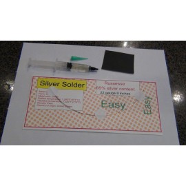 Russesse Sterling Silver Solder wire and flux  Easy melt  jewelry repair kit. 8 inch 22ga