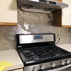 DICOFUN Peel and Stick Wall Backsplash, Stick on Tiles Backsplash for Kitchen and Bathroom (10, Brushed Aluminum)