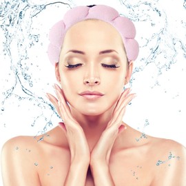 GHEART Hair Band Cosmetic Headband, Headband Hand Strap Set, Face Wash Headband, Skin Care Headband, Women's Spa Hair Band, Daily Wear, Yoga, Sports, Skin Care, Cleaning, Pink