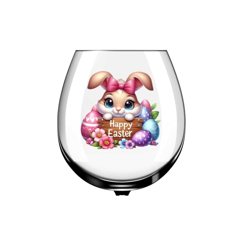 x12 Rabbit Easter Bunny Happy Easter Glass Vinyl Decal Stickers