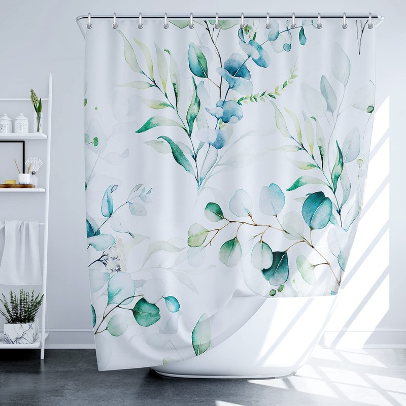 LIVETTY Leaves Shower Curtain 180 x 180 cm Green Leaf
