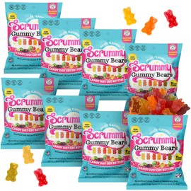 Scrummy Sugar Free Gummy Bears Pack of 8 Bags - 1.8 Oz Bags - Sugar-Free Gummies, No Sugar Alcohols, No Chemical Sweeteners, No artificial Colors or Flavors, Gluten-Free, Keto-Friendly Candy