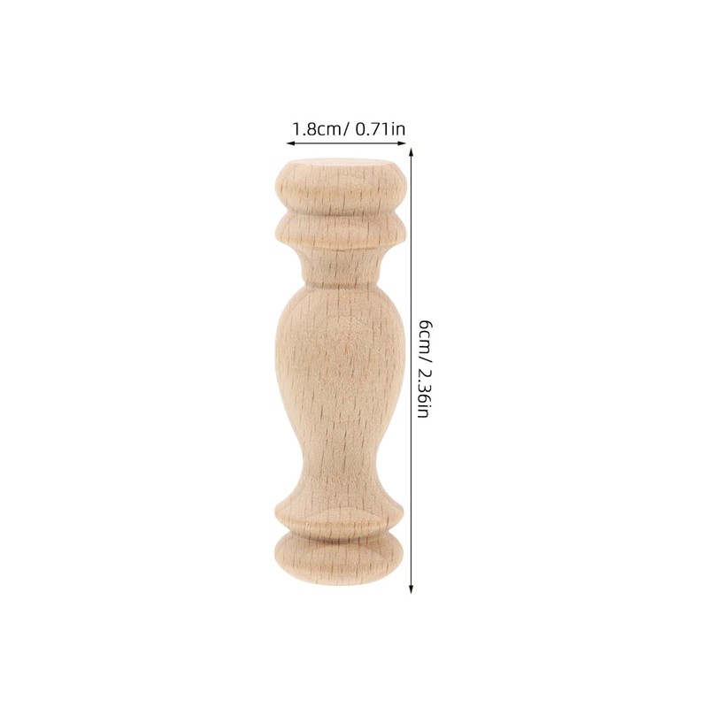 Generic 10pcs Unfinished Wood Balusters - Miniature Spindles for Dollhouse