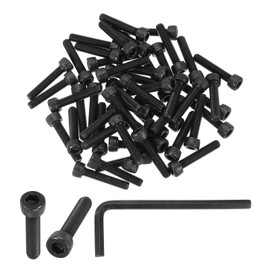 PATIKIL M5 x 25mm Hex Socket Head Screws Cap Bolt, 50 Pack 12.9 Grade Carbon Steel Hexagon Socket Screw Hex Socket Drive Machine Screws with Hex Wrenches, Black