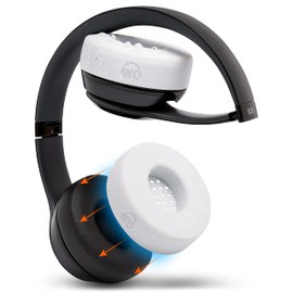 WC SweatZ Solo - Almohadillas Protectoras contra el Sudor patentadas para Beats Solo 4, Solo 3 y Solo 2, Fabricadas por Wicked Cushions | Resistentes al Sudor y Lavables a máquina | White