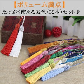 Sweetimes No.98 Fringe Craft Supplies, Tassel, Handicrafts, Accessory Parts, Crafts, 32 Colors Set