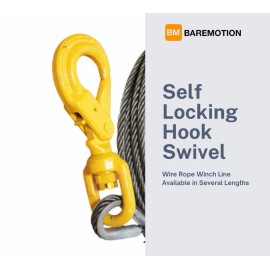 Unbranded  3/8" x 50' WINCH CABLE STEEL IWRC w/ SELF LOCK SWIVEL HOOK FLATBED TOW TRUCK