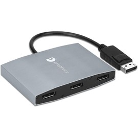 gofanco Prophecy 1x3 DisplayPort 1.2 to 3 Port DisplayPort Adapter – DP to Triple DisplayPort MST Hub with Extended Display Mode - 4K @30Hz, for Windows PCs, Not Mac OS Compatible, TAA Compliant