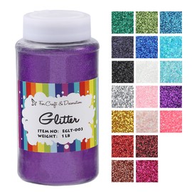 Craft and Party, Craft Glitter for Craft and Decoration 1 Pound Bottled (Ultra Fine - 1/128", 0.008", 0.2mm, Purple)