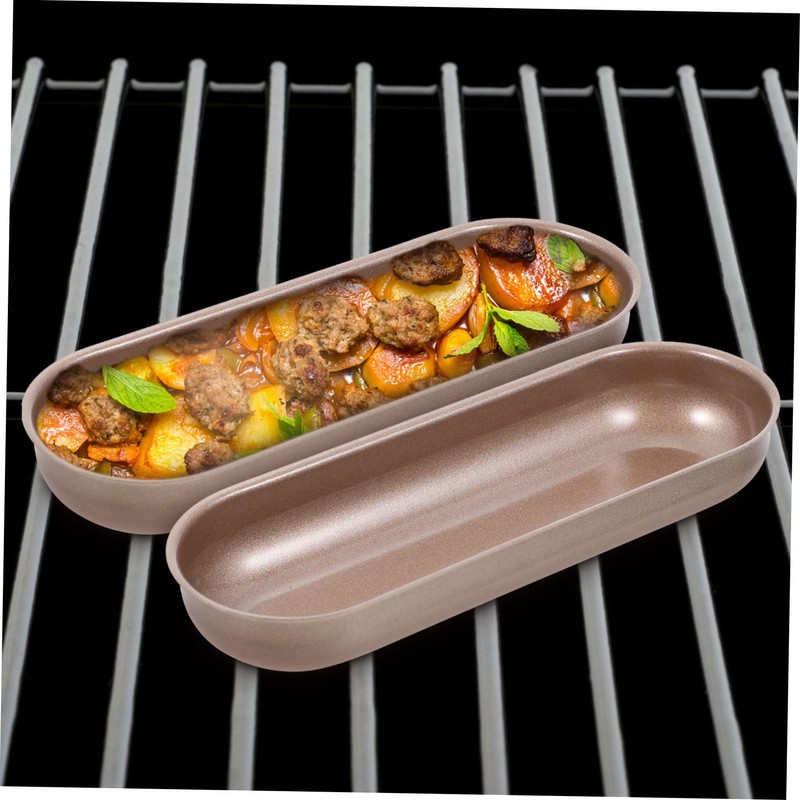 OHPHCALL 3Pcs Non Stick Hot Dog Baking Mold Long Bread