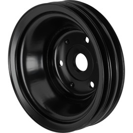 Triple Groove Crank Pulley for Small Block Compatible with Chevy Long Pump Black