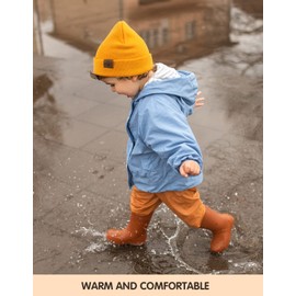 Kids Beanie Hat, Winter Toque for Boys Girls Toddler Children, Double Layer Knit Cap (Yellow)