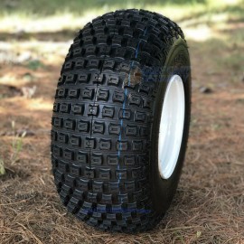 Wanda 8" WHITE STEEL WHEEL AND 18x9.50-8" SLASHER KNOBBY TIRE COMBO - (1)