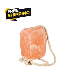 Pink Salt Wall SALT LICK - Himalayan Animal Salt Lick Block on Rope 5-6lb For Horses & Deers