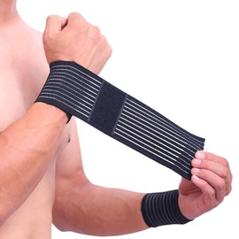 Elastic Wrist Bandage with Velcro for Support and Stabilisation - Black