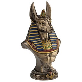 Veronese Ancient Egyptian Jackal God Anubis Bronze Finished Bust Statue
