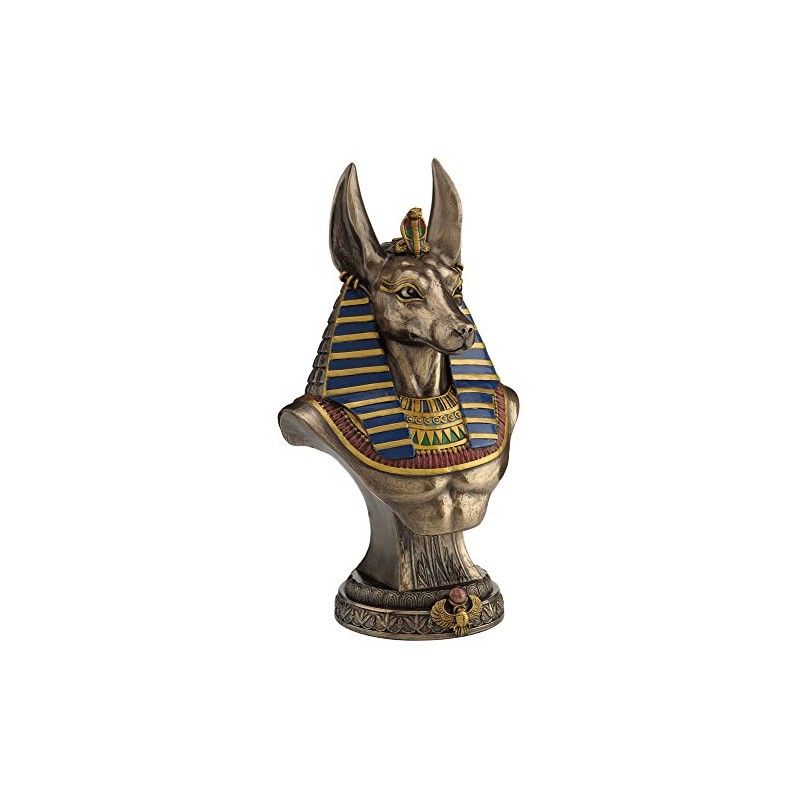 Veronese Ancient Egyptian Jackal God Anubis Bronze Finished Bust Statue