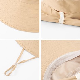 Unisex Outdoor Wide Brim Sun Hat Mesh UPF50+ Safari Hats with Neck Flap Fishing Hats with 1 Pack Unisex Pilot Sunglasses (UK, Alpha, One Size, Kaqi Hat and Sunglasses)