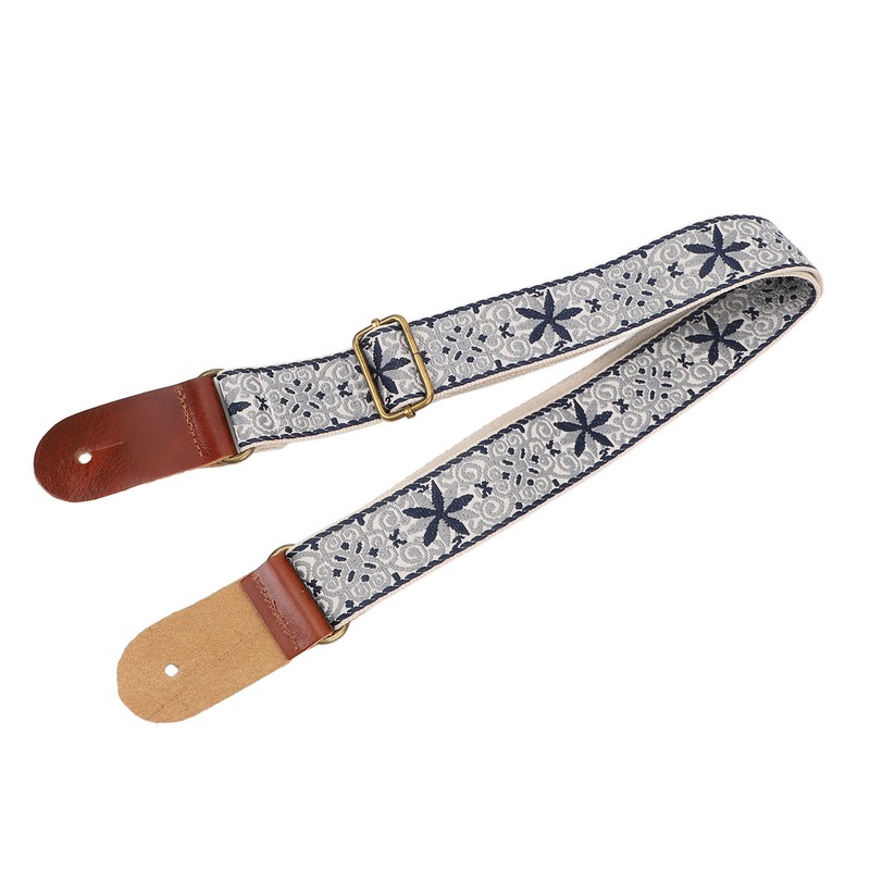 Ukulele Strap Embroidery Style Retro Metal Buckle Adjustable Breathable Shoulder