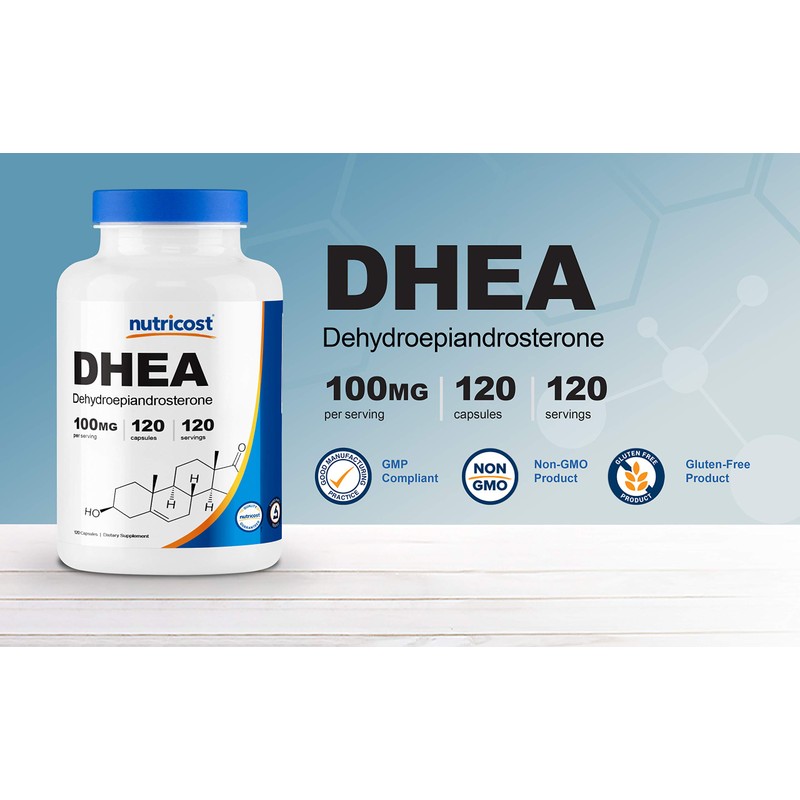 Nutricost DHEA 100mg, 240 Capsules - Gluten Free, Soy Free,