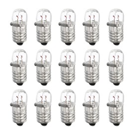 MECCANIXITY E10 Screw Base Miniature Bulbs 12V/3W Warm Yellow Light Mini Lamps with Box, 1 Set/15 Pack