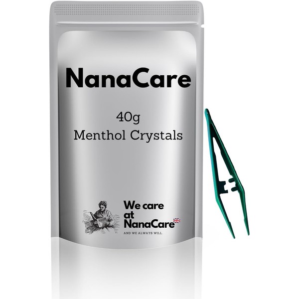 NanaCare Menthol Crystals (40g) with Tweezers- Menthol Crystals for Inhalation