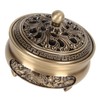 Coil Incense Burner with Lid Antique Beautifully Carved Electroplating Zinc