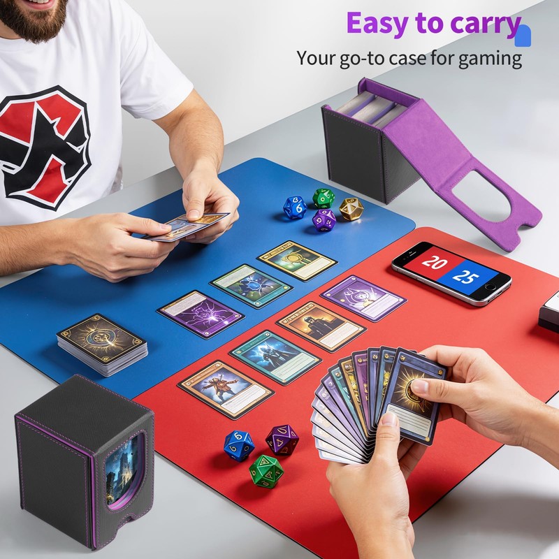 Euqvunn Deck Box con finestra display, contiene fino a 130