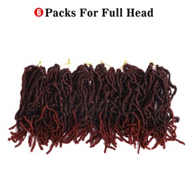 New Faux Locs 8 Inch 6 Packs Natural New Soft Locs Crochet Hair Pre-Looped Short Styles Hair Extensions For Women TBUG#