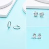 3 Pairs 925 Sterling Silver Earrings for Women Girls Small