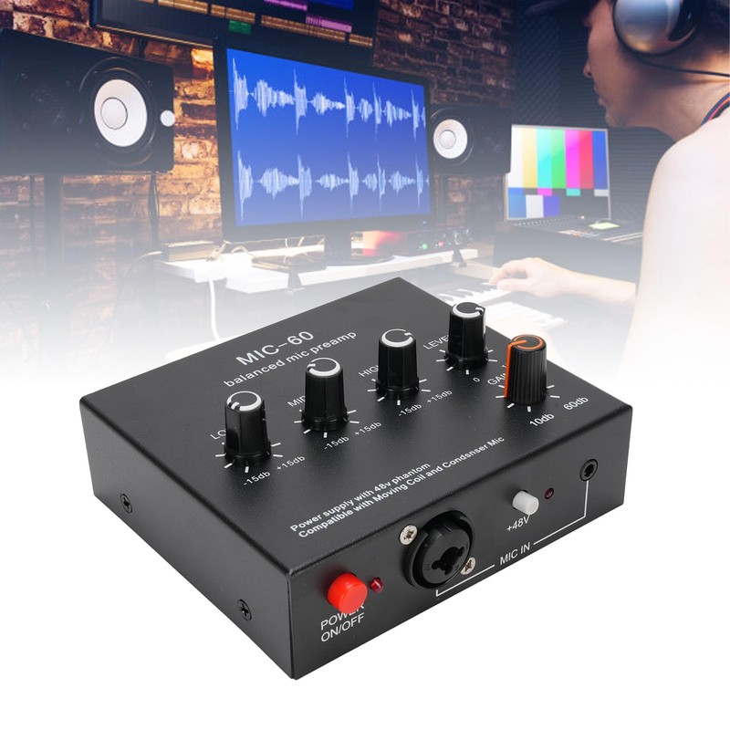 Mic Preamp Microphone Booster, Home Audio Power Amplifier with 3